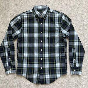 Abercrombie & Fitch New Men Green and Blue Plaid Longsleeve Shirt Sz XS